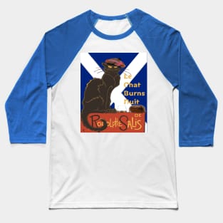 Le Chat Burns Nuit  Scottish Saltire Baseball T-Shirt